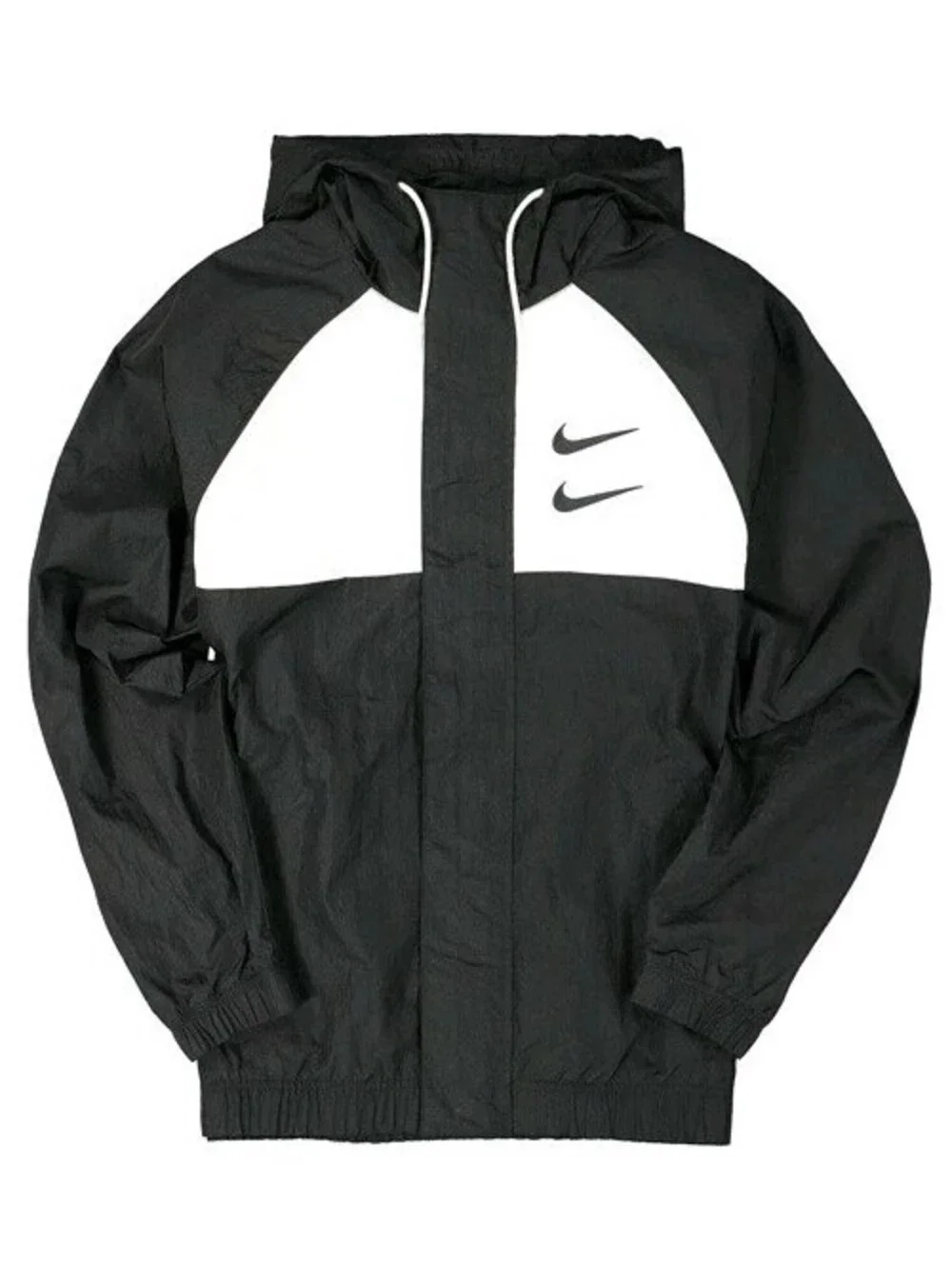 Nike Sportswear NSW Swoosh Hooded Woven Jacket Black White CJ4888-011 Mens Small